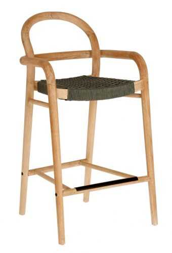 Zelená dřevěná zahradní barová židle LaForma Sheryl 100 cm