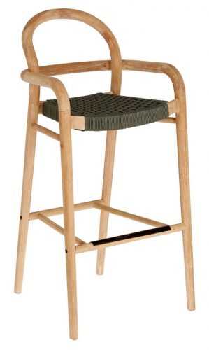 Zelená dřevěná zahradní barová židle LaForma Sheryl 110 cm