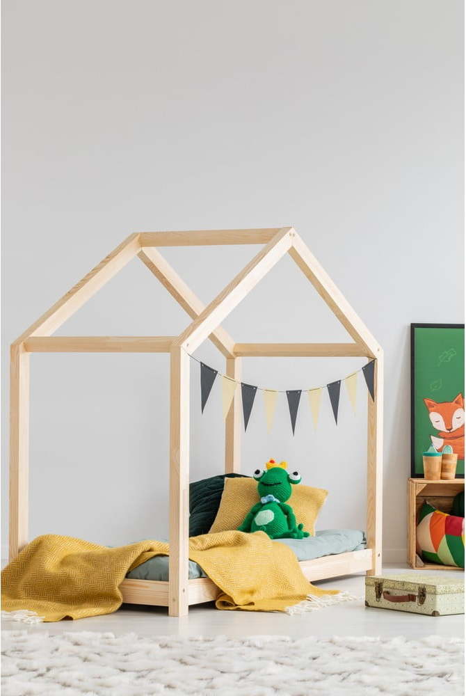 Domečková dětská postel z borovicového dřeva 70x140 cm Mila RM - Adeko