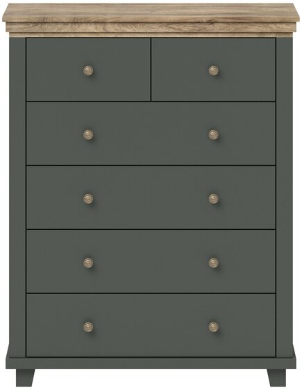 Komoda EMERY 6 zelená / dub lefkas tmavý