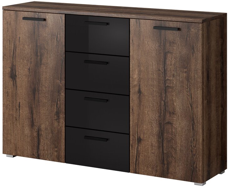 Komoda GEMA dub monastery / černý lesk