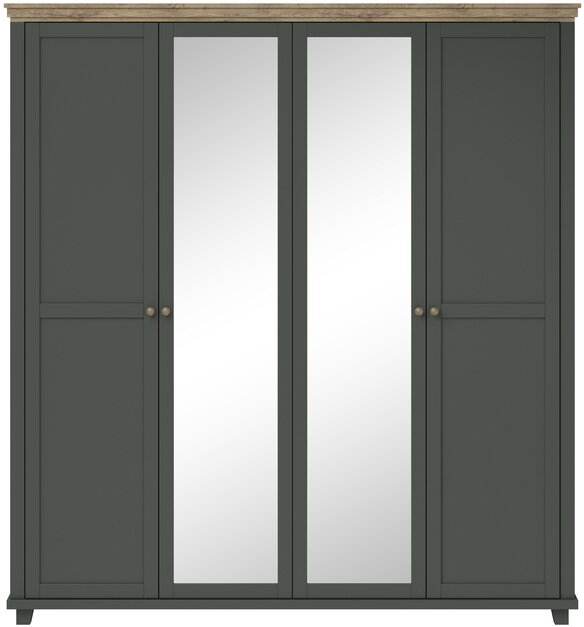 Skříň EMERY 200 zelená / dub lefkas tmavý