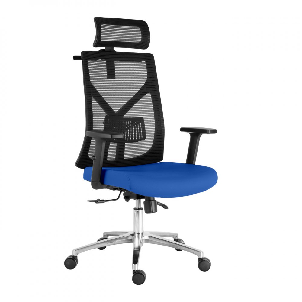 Kancelářská ergonomická židle UNI — černá / modrá