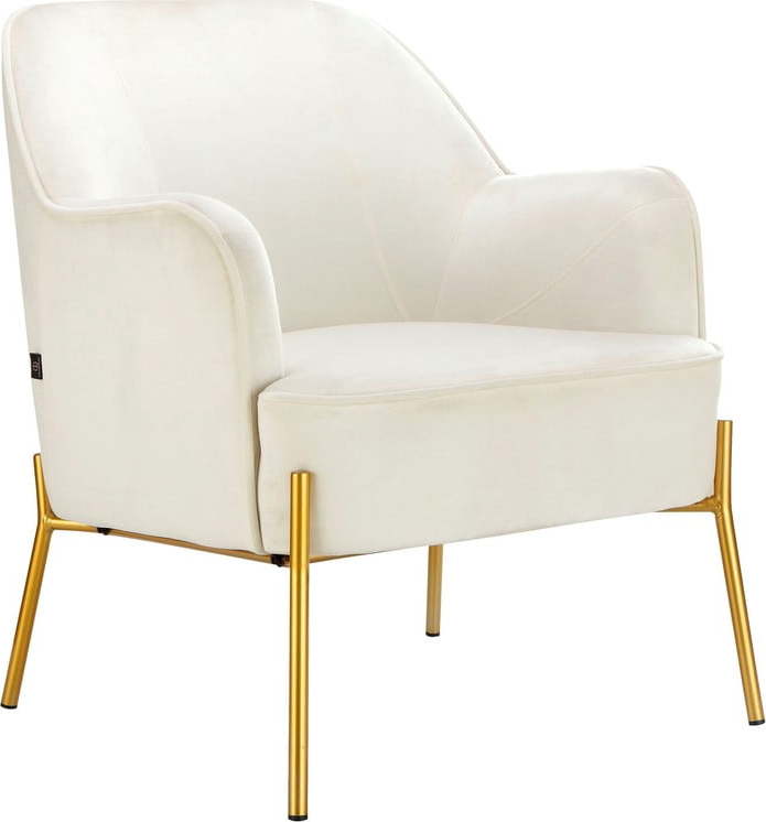 Bílé sametové křeslo Runa - Støraa