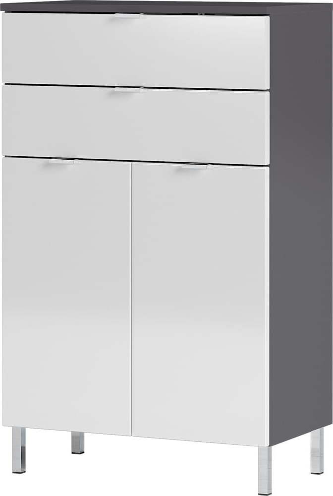 Bílo-šedá vysoká koupelnová skříňka 60x97 cm Mauresa - Germania