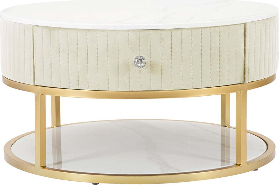 Béžový kulatý konferenční stolek ø 75 cm Montpellier - Mauro Ferretti