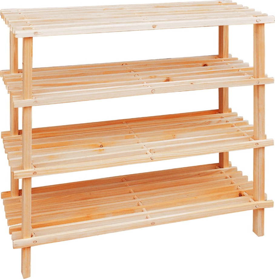 Čtyřpatrový dřevěný stojan na boty Premier Housewares