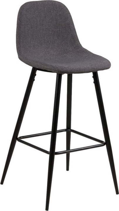 Sada 2 šedých barových židlí s kovovým podnožím Wilma – Actona