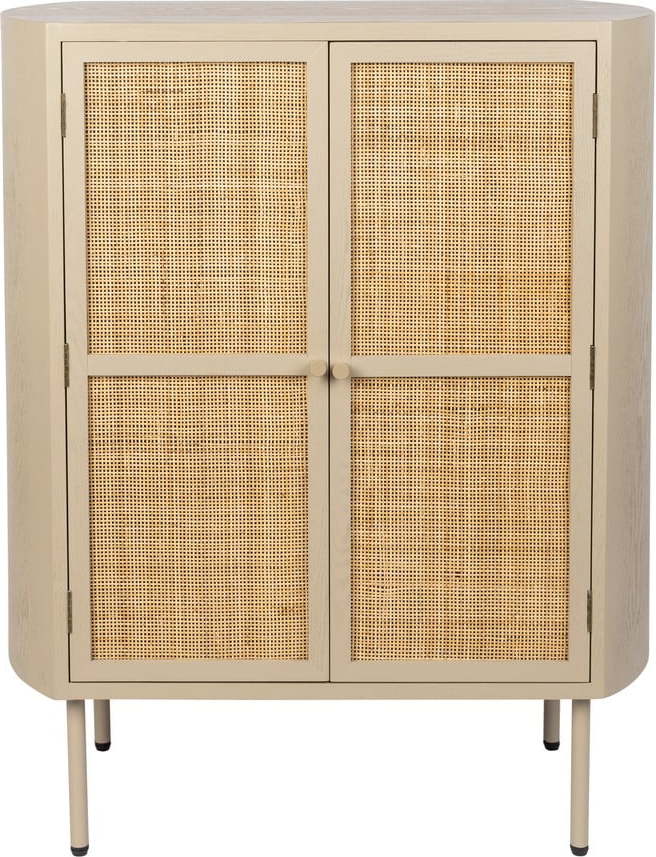 Krémová ratanová skříňka 80x100 cm Amaya – White Label