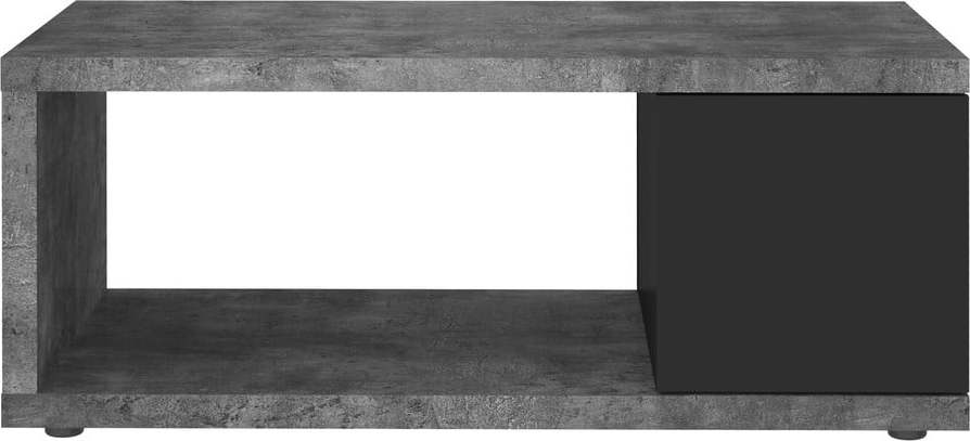 Konferenční stolek v dekoru betonu v tmavě šedo-černé barvě 55x105 cm Berlin – TemaHome