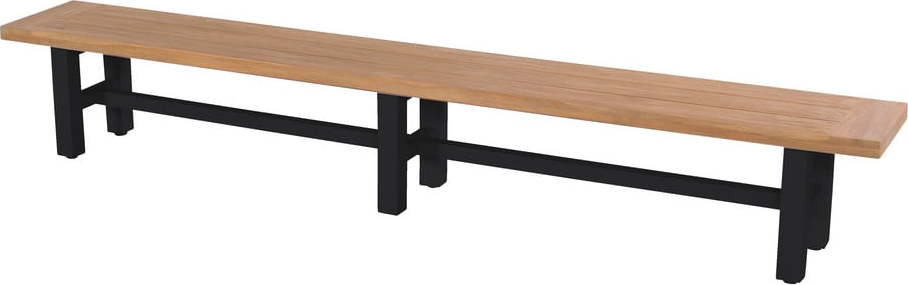 Dřevěno-kovová zahradní lavice v černo-přírodní barvě Sophie Yasmani – Hartman