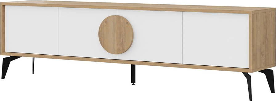 TV stolek v dekoru dubu v bílo-přírodní barvě 180x51 cm Vae – Marckeric