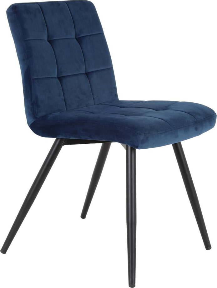 Modrá sametová jídelní židle Olive – Light & Living
