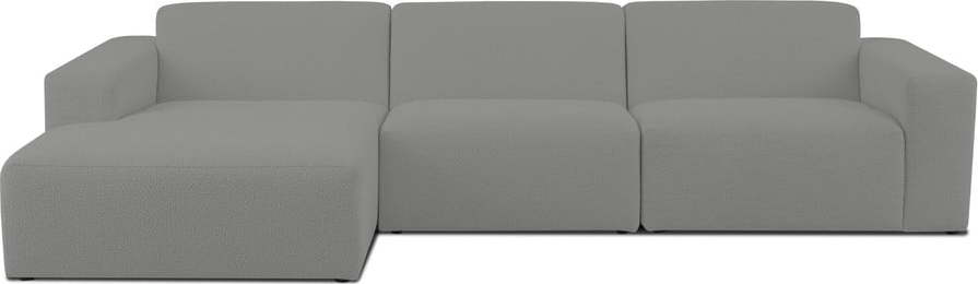 Šedá rohová pohovka z textilie bouclé (levý roh) Roxy – Scandic