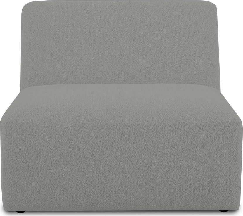 Šedý modul pohovky z textilie bouclé (středový díl) Roxy – Scandic