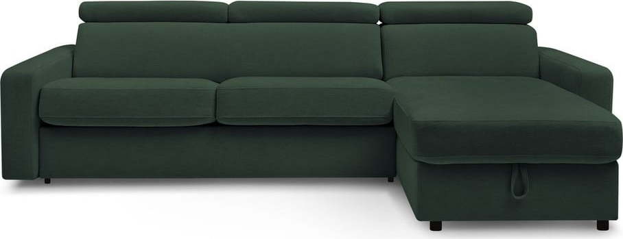 Tmavě zelená rozkládací rohová pohovka (variabilní) Monaco – Bobochic Paris