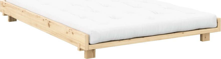 Dvoulůžková postel z borovicového dřeva s roštem v přírodní barvě 160x200 cm Social Bed – Karup Design