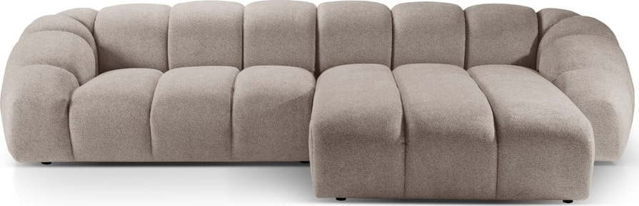 Béžová sametová rohová pohovka Diana – Micadoni Home