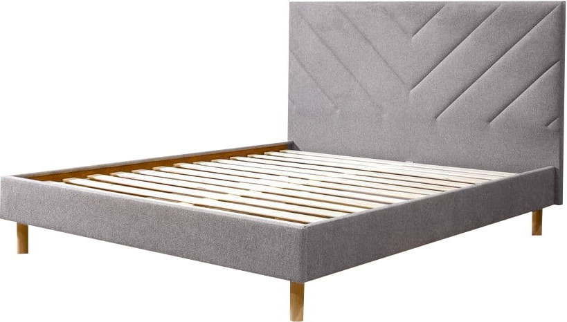 Béžová čalouněná dvoulůžková postel s roštem 160x200 cm Romane – Bobochic Paris