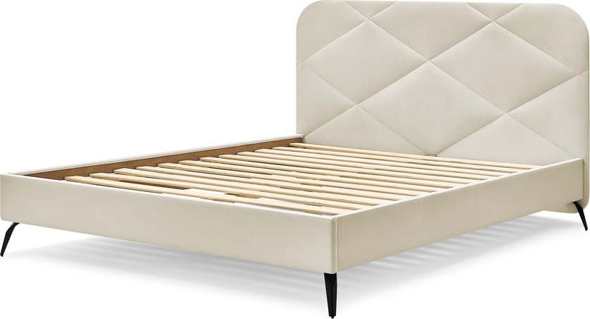 Béžová čalouněná dvoulůžková postel s roštem 180x200 cm Prune – Bobochic Paris