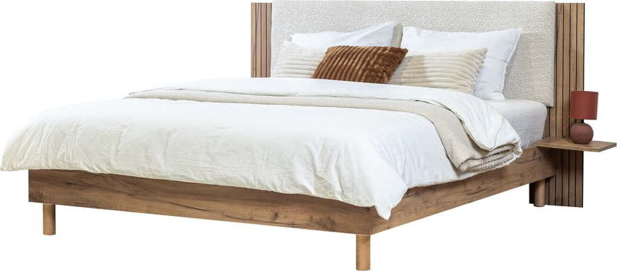 Béžová dvoulůžková postel s roštem 160x200 cm Lior – Bobochic Paris