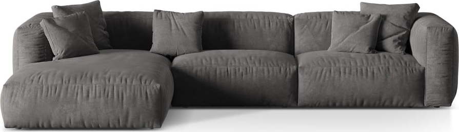 Šedá modulární rohová pohovka z textilie bouclé (levý roh) Martina – Micadoni Home