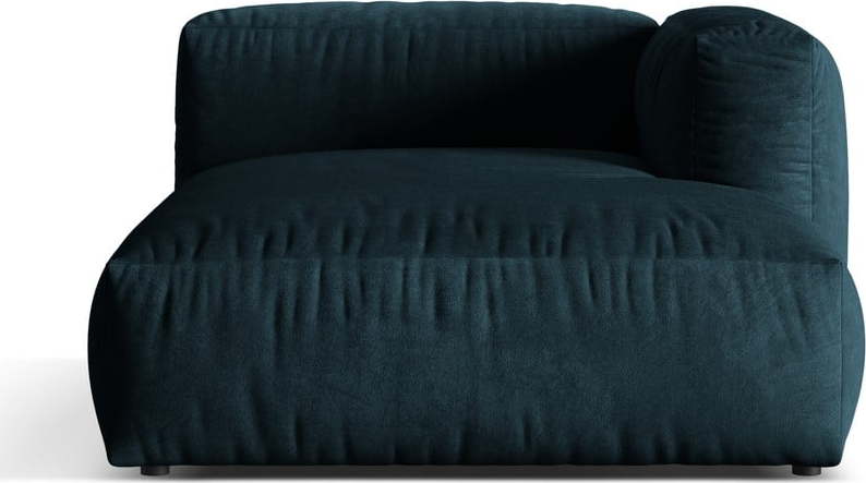 Tmavě modrý modul pohovky z textilie bouclé (pravý roh) Martina – Micadoni Home