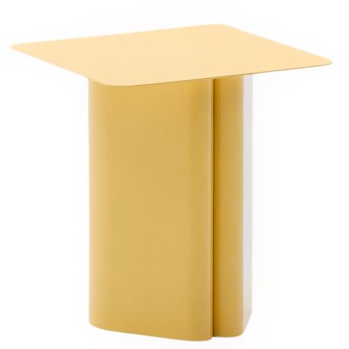 Žlutý kovový odkládací stolek Kave Home Arvin 42 x 42 cm
