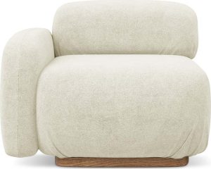 Kr&eacute;mov&yacute; modul pohovky z textilie boucl&eacute; (lev&yacute; roh) Ailani &ndash; Makamii