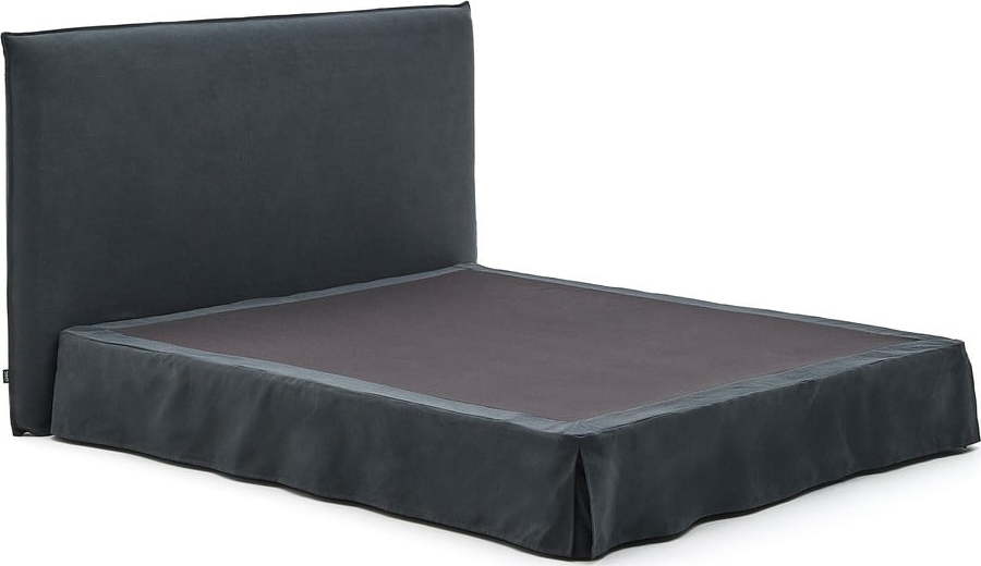 Antracitová čalouněná dvoulůžková postel 180x200 cm Jaira – Kave Home