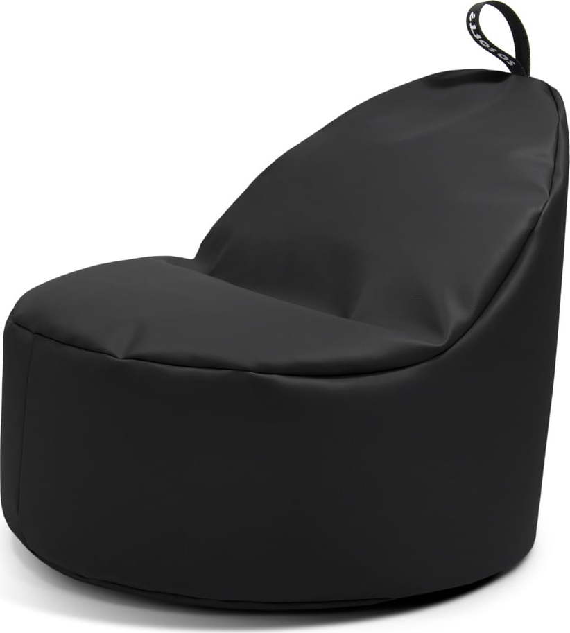 Černý sedací vak z imitace kůže Round L – So Soft?