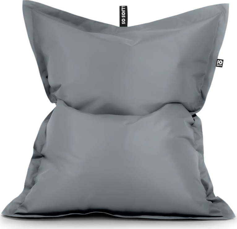 Šedý sedací vak z imitace kůže Pad L – So Soft?