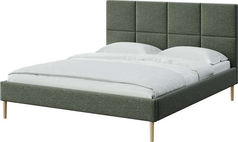 Zelená čalouněná dvoulůžková postel s roštem 180x200 cm Alano – MESONICA
