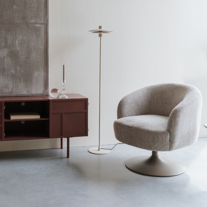 White Label Červená kovová komoda WLL DAVIS 105 x 36 cm