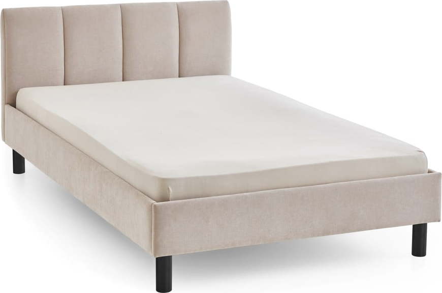 Béžová čalouněná dvoulůžková postel bez roštu 140x200 cm Joker – Meise Möbel