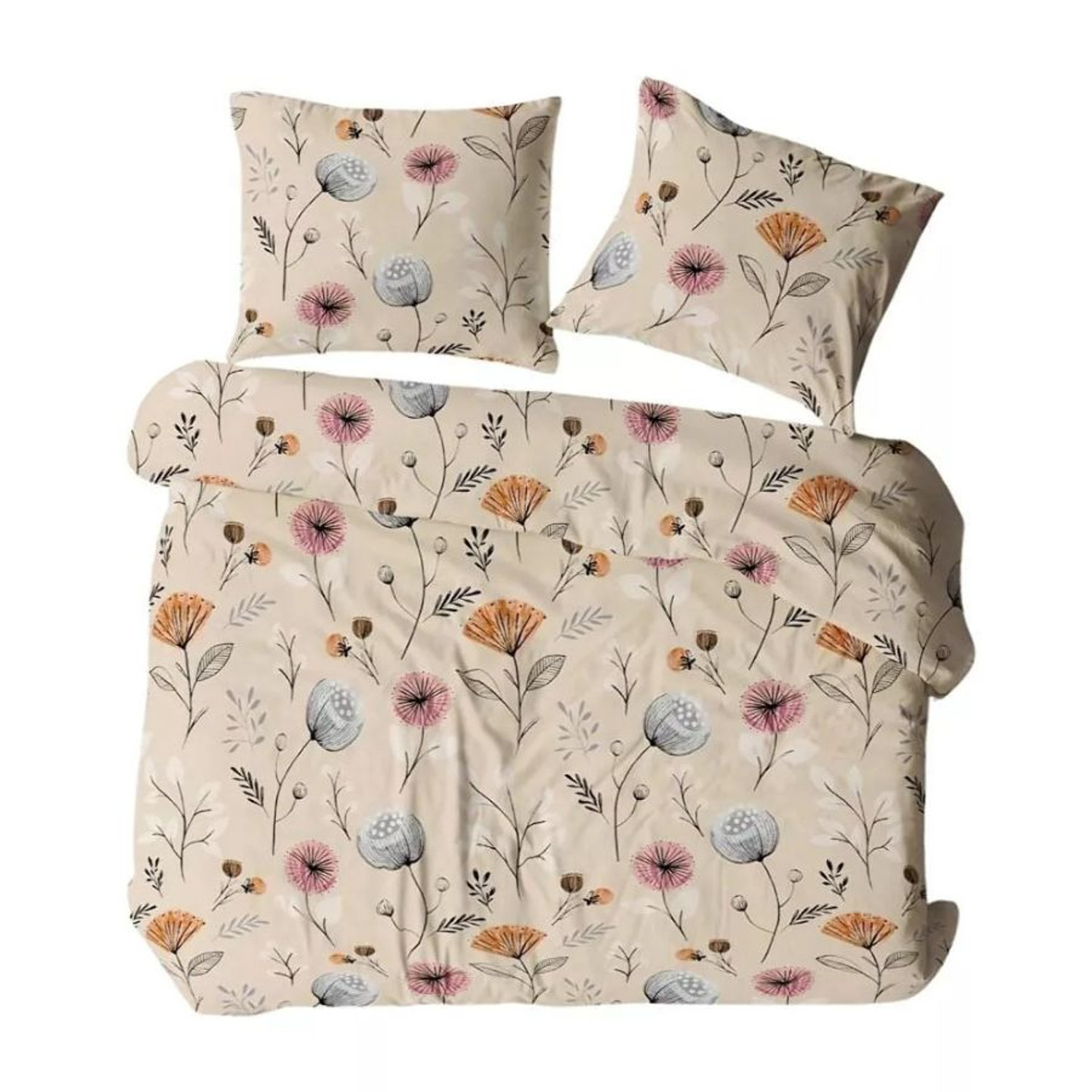 Flanelové povlečení 1709N KVĚTINY 140x200 cm