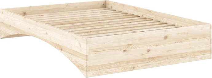 Dvoulůžková postel z borovicového dřeva bez čela 140x200 cm v přírodní barvě Orbit – Karup Design